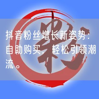 抖音粉丝增长新姿势：自助购买，轻松引领潮流。