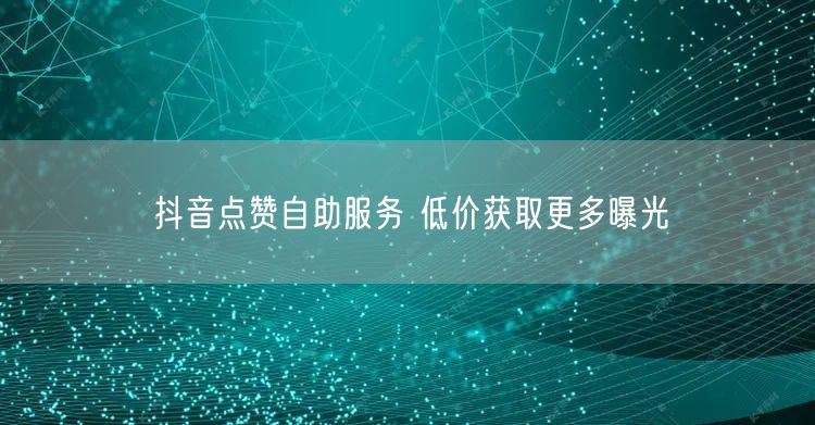抖音点赞自助服务 低价获取更多曝光