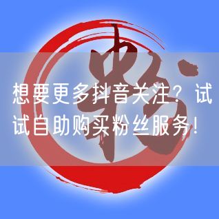 想要更多抖音关注？试试自助购买粉丝服务！